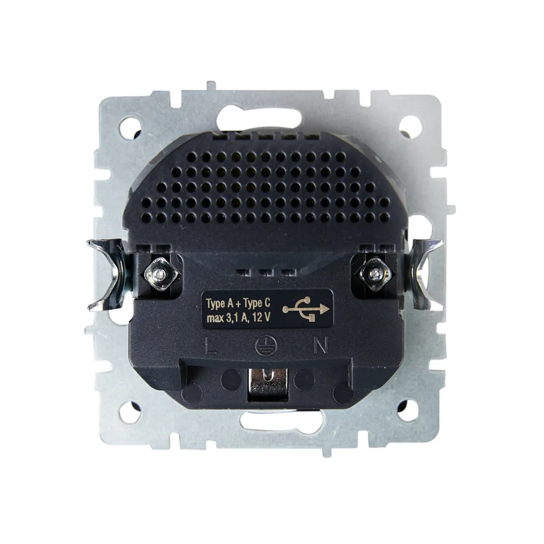 Priză cu usb brite 16 a 220 - 240 v grafit iek