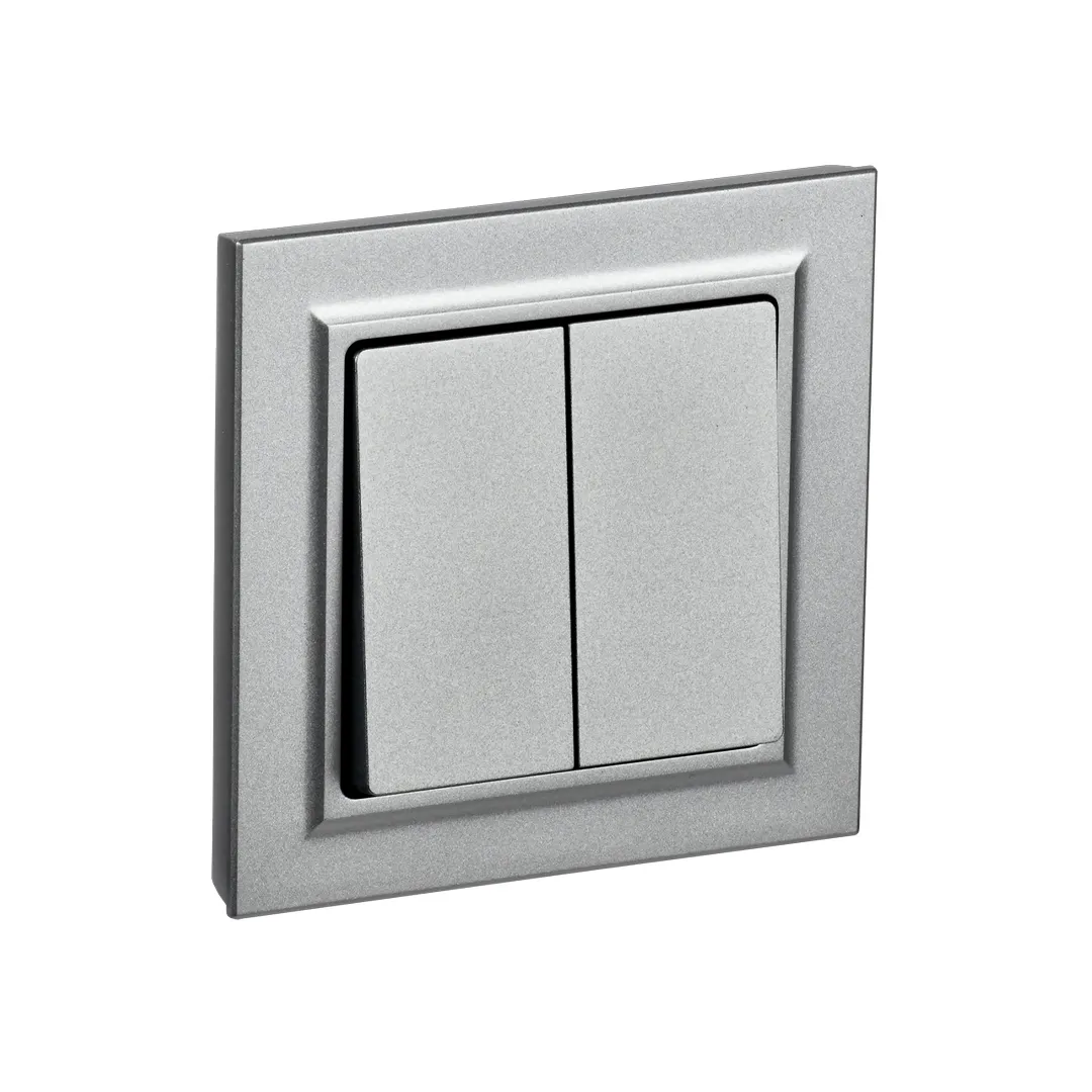 Двойной выключатель brite 10 a 220 - 240 в алюминий iek
