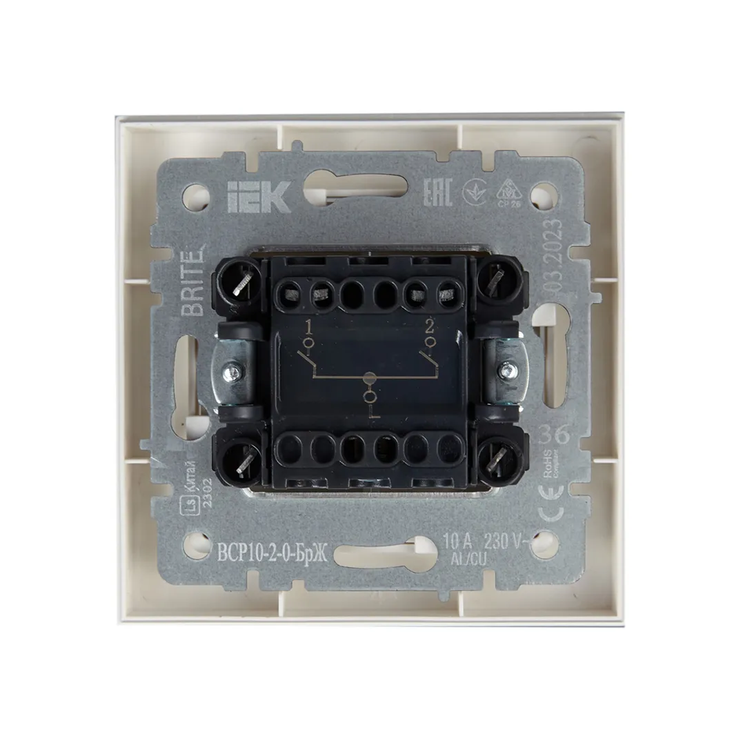 Двойной выключатель brite 10 a 220 - 240 в перламутровый iek