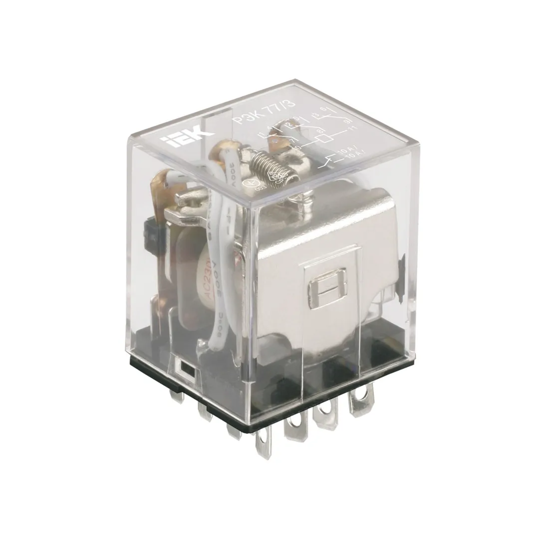 Releu rek77/3(ly) 10 a 12 v ac ip20 iek