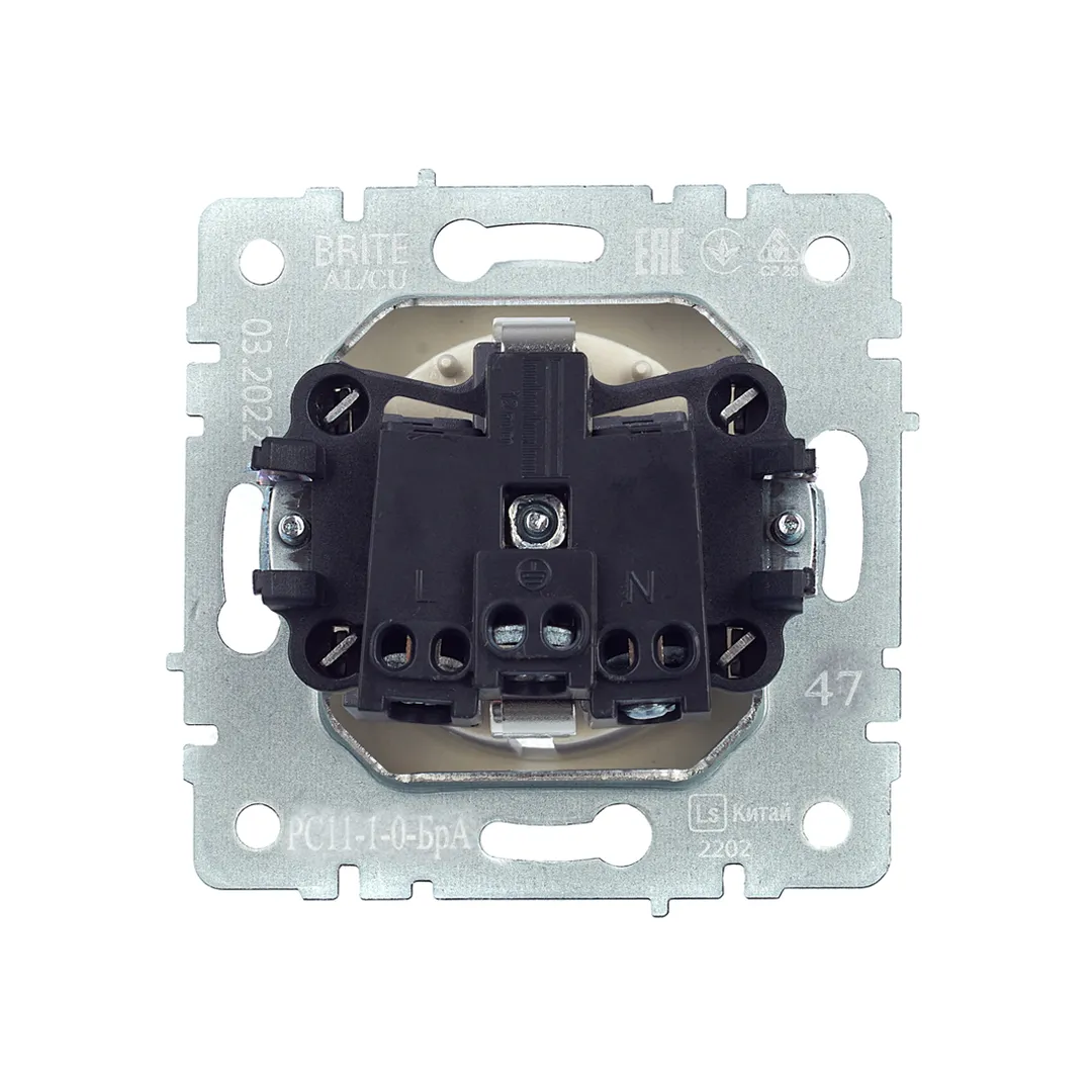Розетка с заземлением brite 16 a 220 - 240 в алюминий iek
