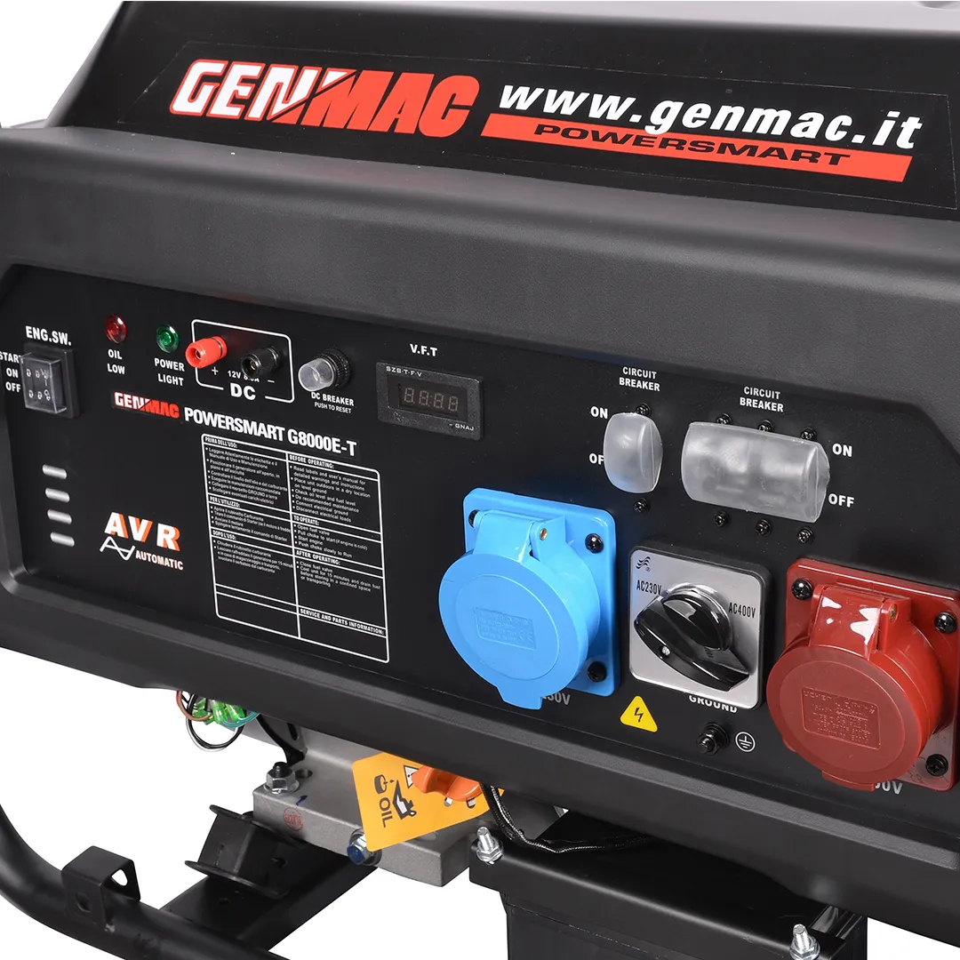 Генератор powersmart g8000e-t бензин 6.4 квт 220 - 380 в genmac Thumbnail 2