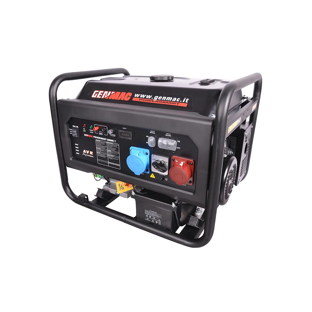 Генератор powersmart g8000e-t бензин 6.4 квт 220 - 380 в genmac Thumbnail 3