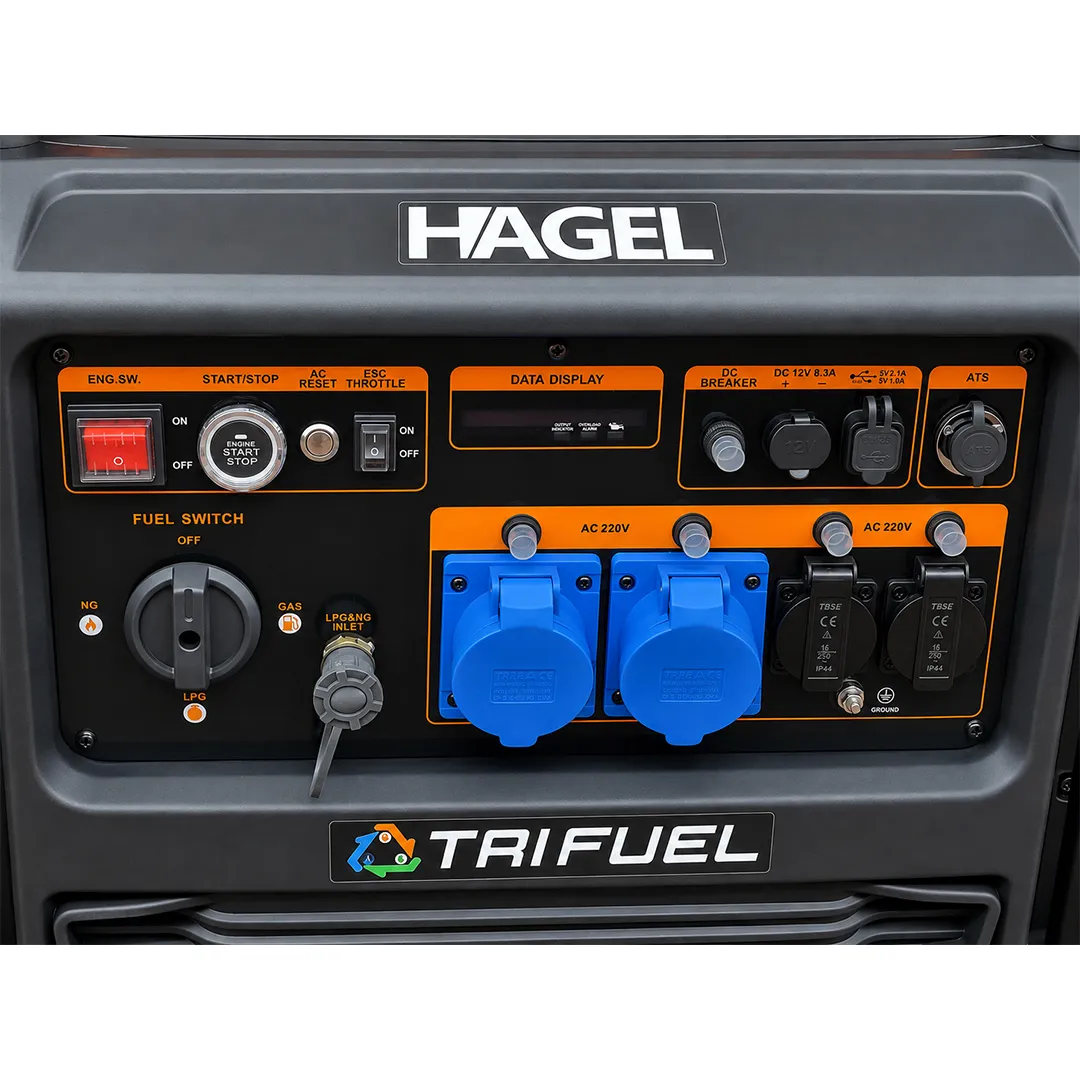 Генератор trifuel бензин/газ/сжиженный газ 10 квт 220 в hagel
