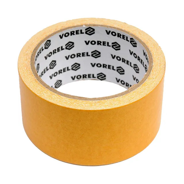 Bandă dublu adezivă vorel vor75262 50 mm x 25 m galben