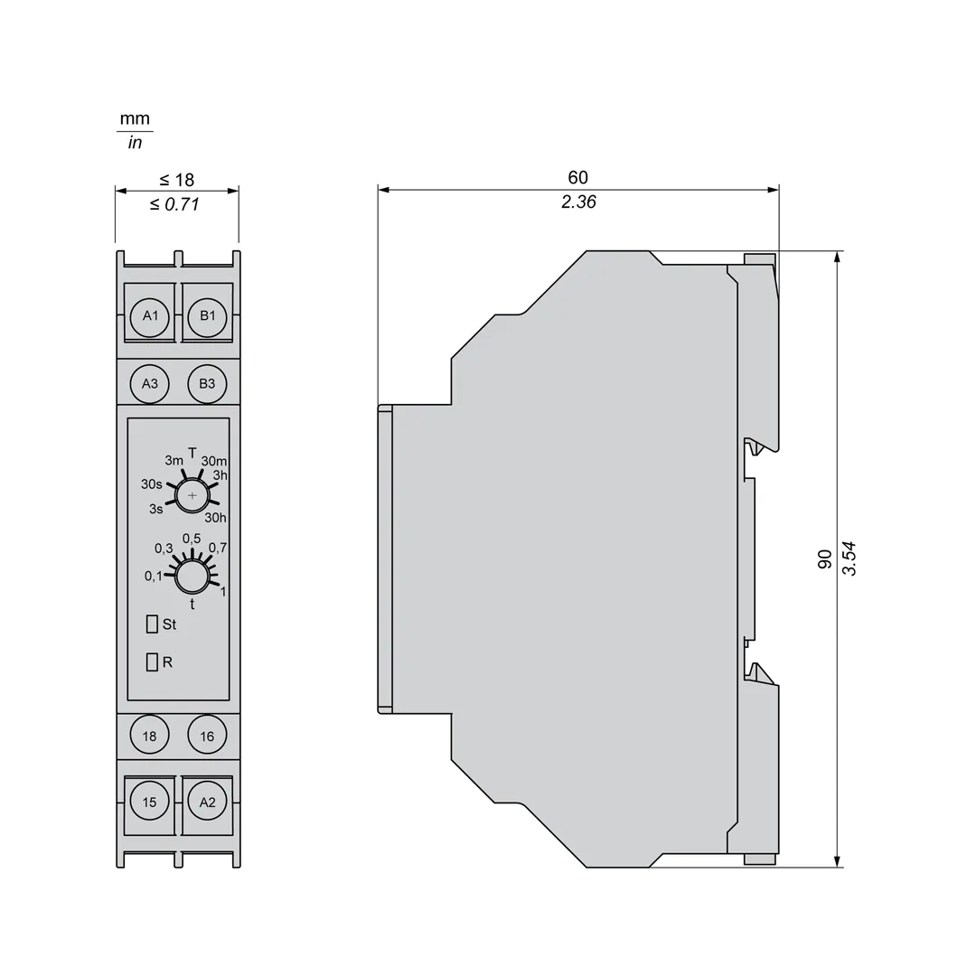 Releu de timp întârziere la deconectare 5 a 24 - 240 v ip20 schneider-electric Thumbnail 3