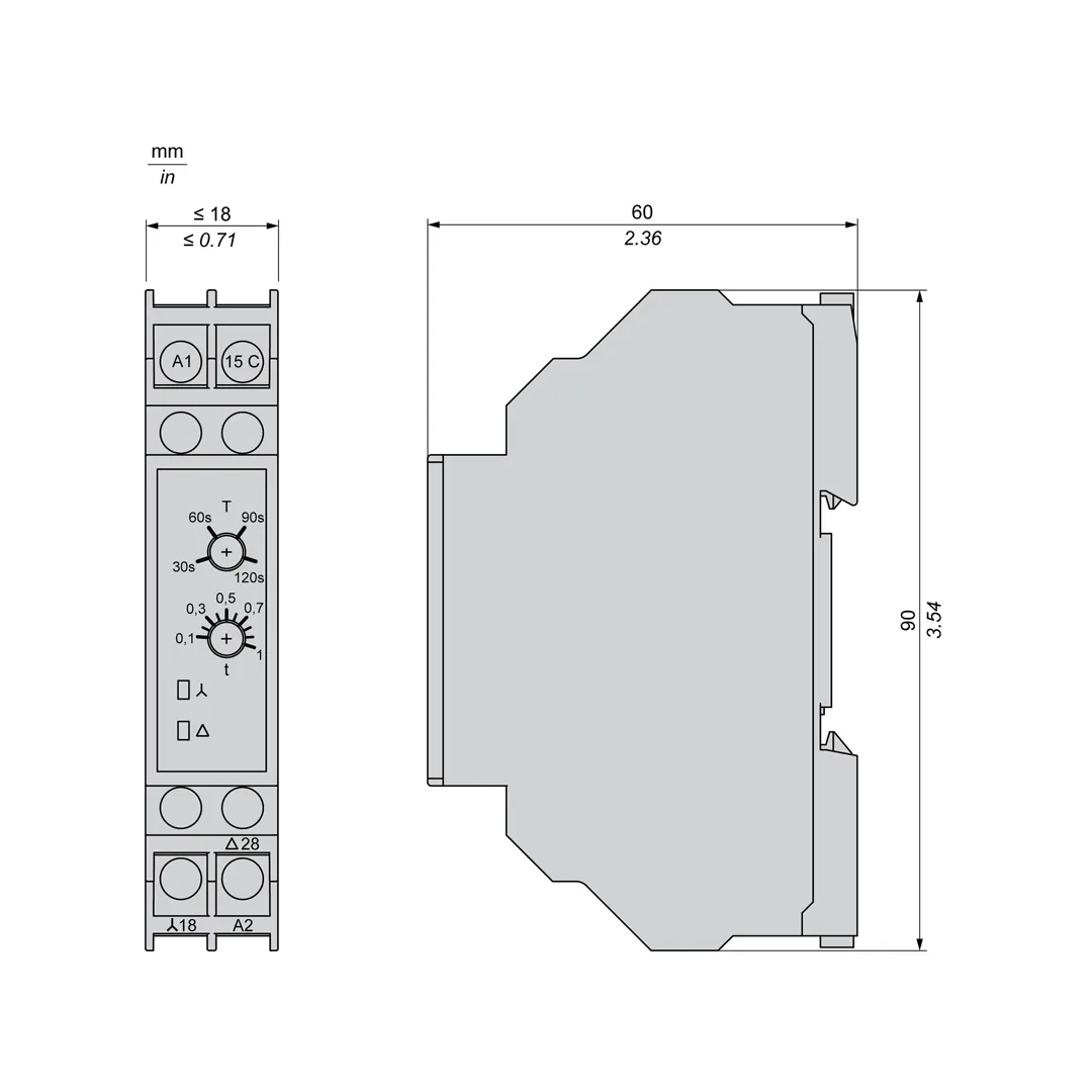 Releu de timp stea-triunghi 5 a 24 - 240 v ip20 schneider-electric Thumbnail 3