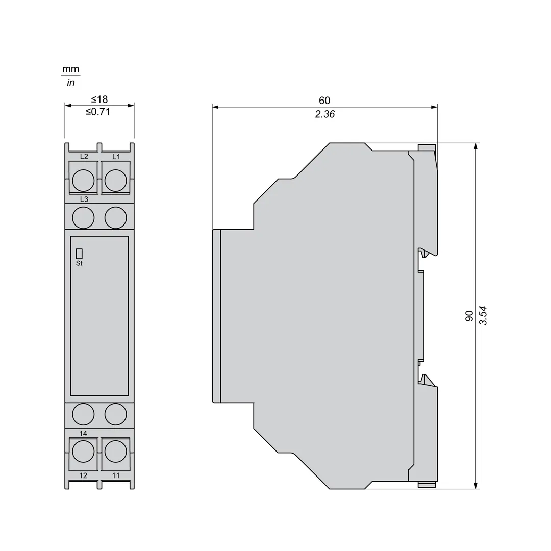 Releu control tensiune 5 a 208 - 480 v ac ip20 schneider-electric Thumbnail 3