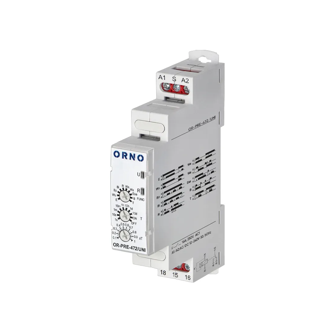 Реле времени цифровой 10 функций 16 a 12 - 240 в ac/dc ip20 orno