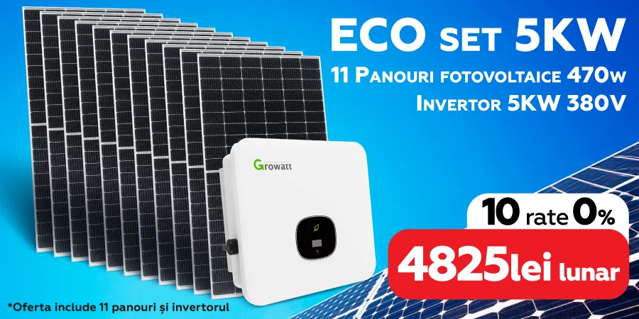 ЭКО набор 5KW: 11 Солнечных панелей + Инвертор
