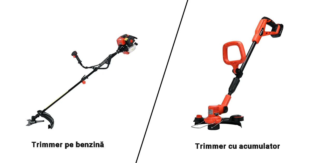 Trimmer pe benzină sau cu acumulator
